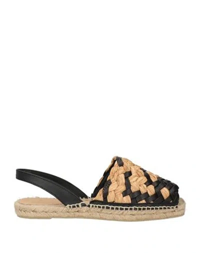 Castaã±er Castañer Woman Espadrilles Black Size 7.5 Textile Fibers, Leather