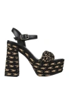 Castaã±er 137mm Woven Block-heel Sandals In Black