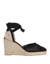 Castaã±er Castañer Woman Espadrilles Black Size 10 Textile Fibers In Black