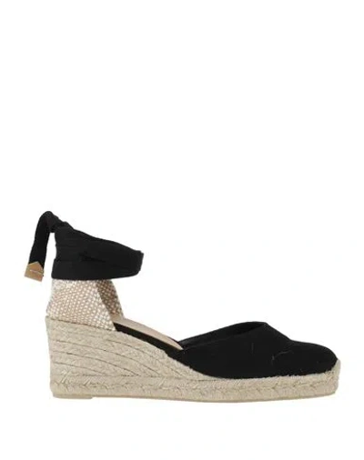 CASTAÃ±ER CASTAÑER WOMAN ESPADRILLES BLACK SIZE 6 TEXTILE FIBERS
