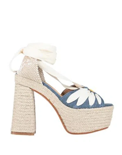 Castaã±er Castañer Woman Espadrilles Blue Size 10 Textile Fibers