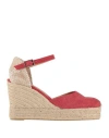 Castaã±er Castañer Woman Espadrilles Brick Size 9 Textile Fibers In Red