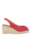 Castaã±er Castañer Woman Espadrilles Brick Size 7.5 Textile Fibers In Red