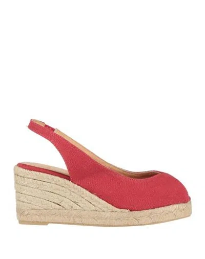 Castaã±er Castañer Woman Espadrilles Brick Size 7.5 Textile Fibers In Red