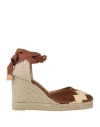 Castaã±er Castañer Woman Espadrilles Brown Size 7.5 Textile Fibers, Leather In Brown