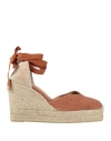Castaã±er Castañer Woman Espadrilles Brown Size 8.5 Textile Fibers