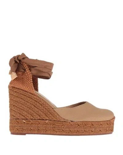 Castaã±er Castañer Woman Espadrilles Camel Size 8.5 Textile Fibers In Beige