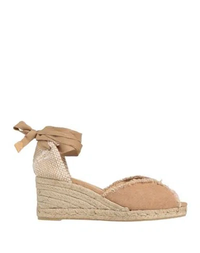 Castaã±er Castañer Woman Espadrilles Camel Size 7.5 Textile Fibers In Beige