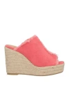 Castaã±er Castañer Woman Espadrilles Coral Size 6.5 Textile Fibers In Red