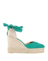 Castaã±er Castañer Woman Espadrilles Emerald Green Size 7.5 Textile Fibers