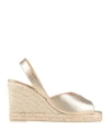 Castaã±er Brisa 90mm Espadrilles In Gold