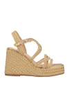 Castaã±er Castañer Woman Espadrilles Gold Size 7.5 Textile Fibers In Gold