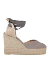 Castaã±er Castañer Woman Espadrilles Grey Size 5 Textile Fibers
