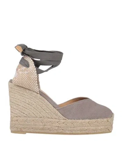 Castaã±er Castañer Woman Espadrilles Grey Size 5 Textile Fibers In Grey