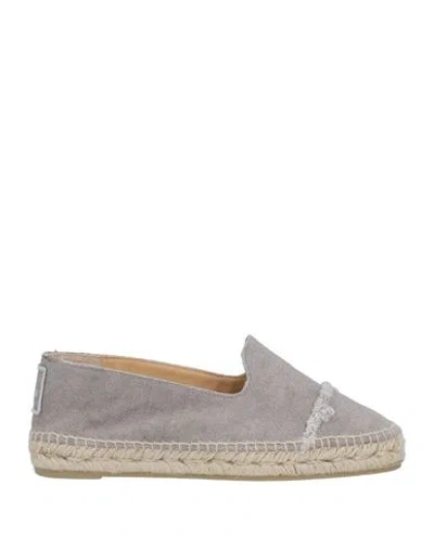 Castaã±er Castañer Woman Espadrilles Grey Size 7.5 Textile Fibers