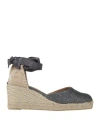Castaã±er Castañer Woman Espadrilles Grey Size 7.5 Textile Fibers In Grey