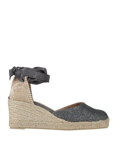 Castaã±er Castañer Woman Espadrilles Grey Size 7.5 Textile Fibers