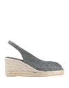 Castaã±er Castañer Woman Espadrilles Grey Size 7.5 Textile Fibers