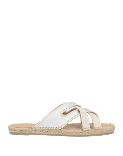 Castaã±er Castañer Woman Espadrilles Ivory Size 7.5 Leather, Textile Fibers In White