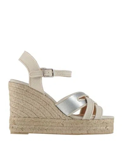 Castaã±er Castañer Woman Espadrilles Ivory Size 7.5 Textile Fibers, Leather In White