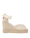 Castaã±er Castañer Woman Espadrilles Ivory Size 6.5 Textile Fibers In White