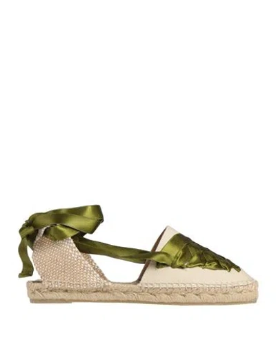 Castaã±er Castañer Woman Espadrilles Light Brown Size 7.5 Textile Fibers In White