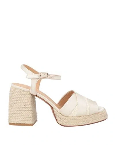 Castaã±er Castañer Woman Espadrilles Ivory Size 9 Textile Fibers In White