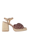 Castaã±er Castañer Woman Espadrilles Khaki Size 7.5 Textile Fibers In Beige