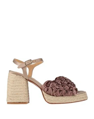 CASTAÃ±ER CASTAÑER WOMAN ESPADRILLES KHAKI SIZE 7.5 TEXTILE FIBERS