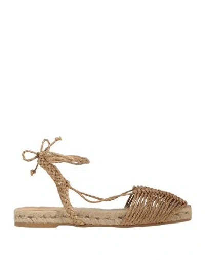 Castaã±er Castañer Woman Espadrilles Khaki Size 6 Textile Fibers In Beige