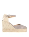 Castaã±er Castañer Woman Espadrilles Lead Size 10 Textile Fibers In Grey