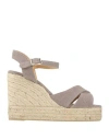 Castaã±er Castañer Woman Espadrilles Lead Size 10 Textile Fibers In Grey