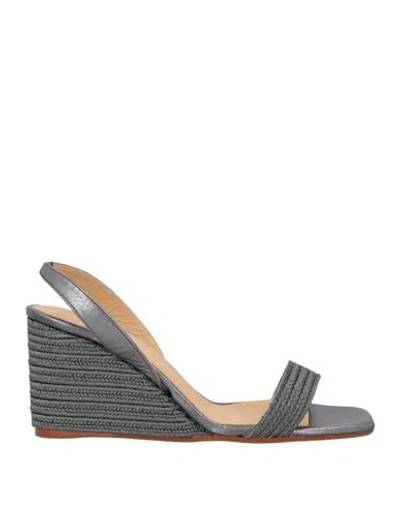 Castaã±er Castañer Woman Espadrilles Lead Size 7.5 Textile Fibers In Grey