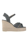 Castaã±er Castañer Woman Espadrilles Lead Size 7.5 Textile Fibers In Grey