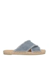 Castaã±er Castañer Woman Espadrilles Light Blue Size 6.5 Textile Fibers