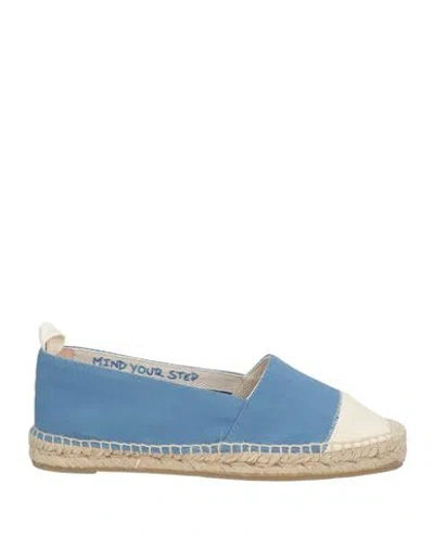 CASTAÃ±ER CASTAÑER WOMAN ESPADRILLES LIGHT BLUE SIZE 7.5 TEXTILE FIBERS