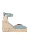 Castaã±er Castañer Woman Espadrilles Light Blue Size 9 Textile Fibers