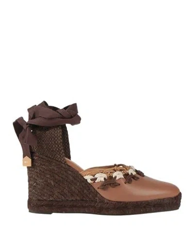 Castaã±er Castañer Woman Espadrilles Light Brown Size 7.5 Leather, Textile Fibers In Beige