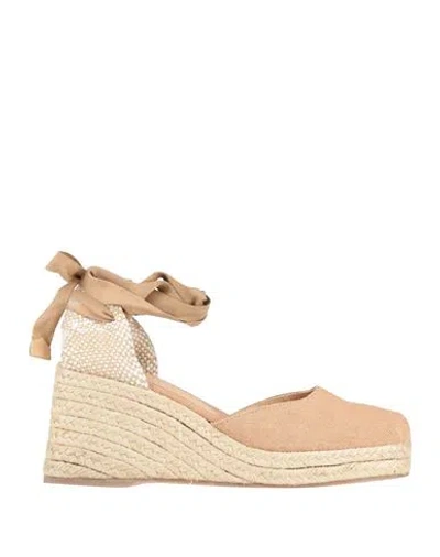 Castaã±er Castañer Woman Espadrilles Light Brown Size 7.5 Textile Fibers In Beige