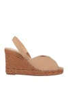 Castaã±er Castañer Woman Espadrilles Light Brown Size 7.5 Textile Fibers In Beige
