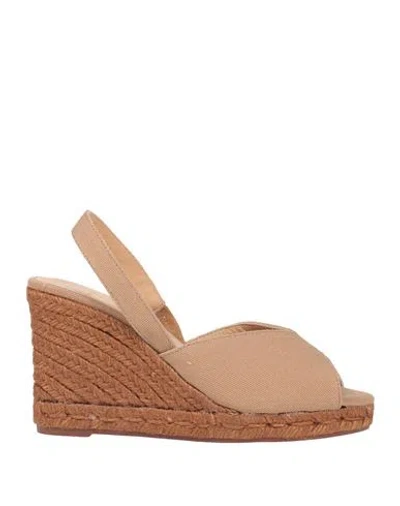 Castaã±er Castañer Woman Espadrilles Light Brown Size 7.5 Textile Fibers In Grey
