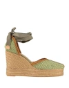 Castaã±er Castañer Woman Espadrilles Light Green Size 7.5 Textile Fibers In Green