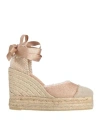Castaã±er Castañer Woman Espadrilles Light Pink Size 7.5 Textile Fibers In Nude