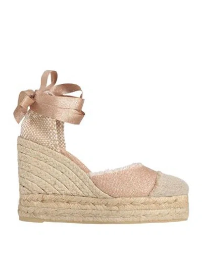 Castaã±er Castañer Woman Espadrilles Light Pink Size 7.5 Textile Fibers In Nude