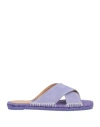 Castaã±er Castañer Woman Espadrilles Lilac Size 7.5 Leather In Purple