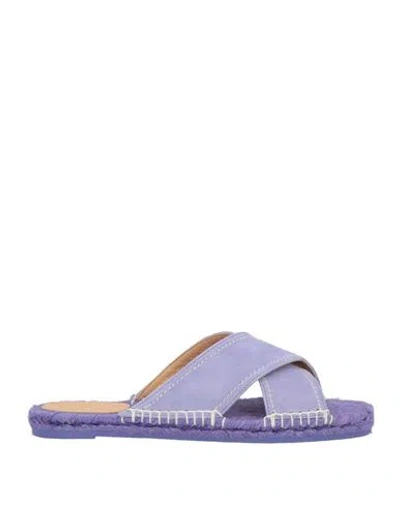 Castaã±er Castañer Woman Espadrilles Lilac Size 7.5 Leather In Purple