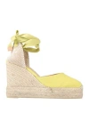 Castaã±er Castañer Woman Espadrilles Lime Green Size 9 Textile Fibers