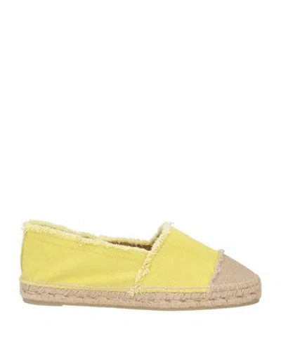 Castaã±er Castañer Woman Espadrilles Lime Green Size 7.5 Textile Fibers
