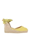 CASTAÃ±ER CASTAÑER WOMAN ESPADRILLES LIME GREEN SIZE 6.5 TEXTILE FIBERS