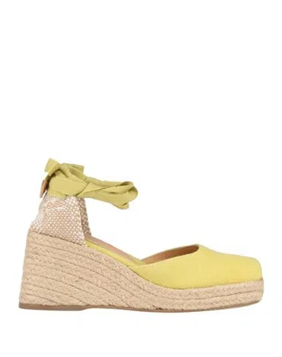 Castaã±er Castañer Woman Espadrilles Lime Green Size 7.5 Textile Fibers